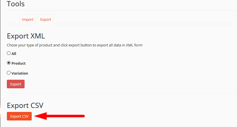 export xml