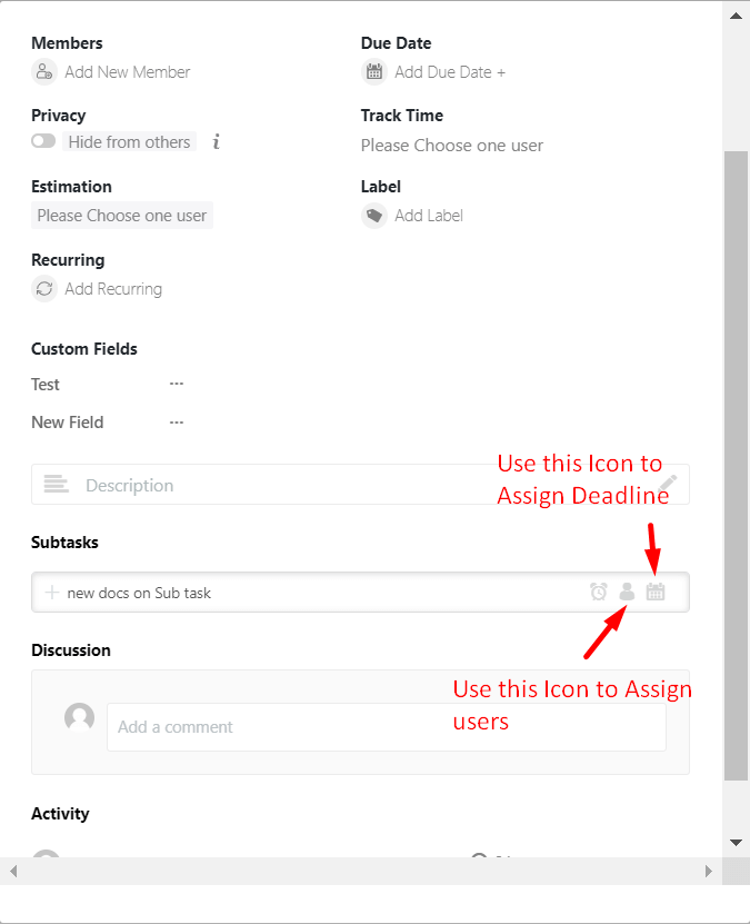 Date and assigning people button
