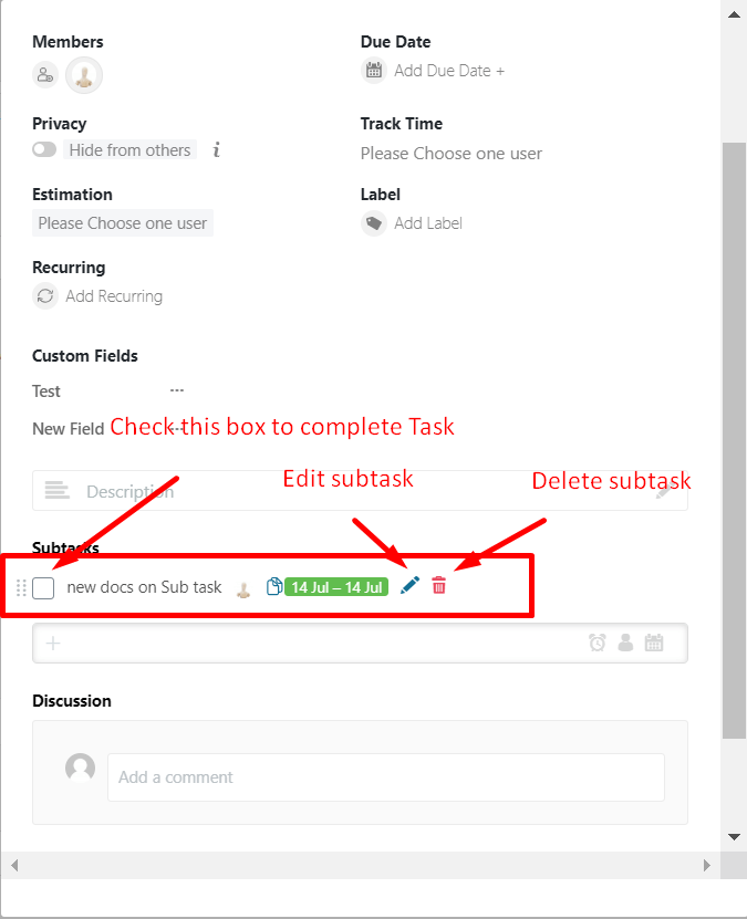 edit and delete button