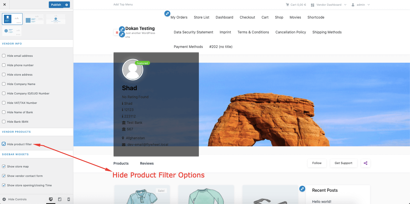Hide Products Filter