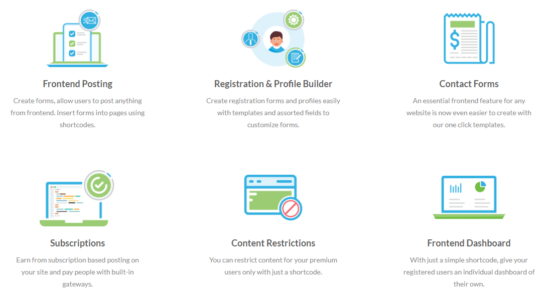 WordPress user dashboard plugin
