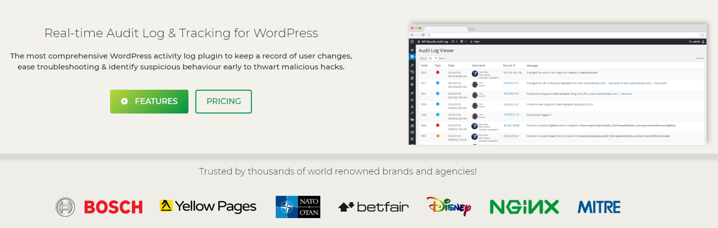 WP Audit Log website