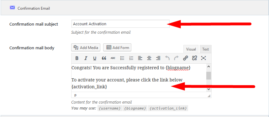 how to use wpuf html email templates guide to install configure confirmation emails samples