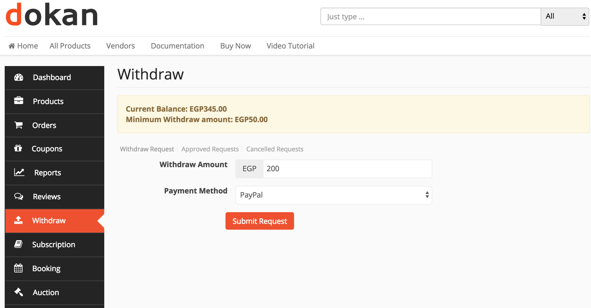 Dokan Frontend Dashboard