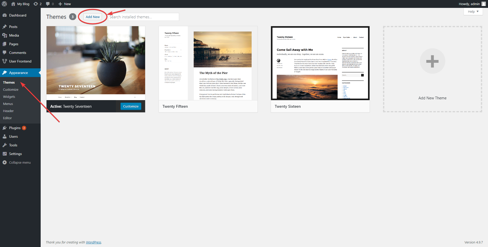Appearance WordPress