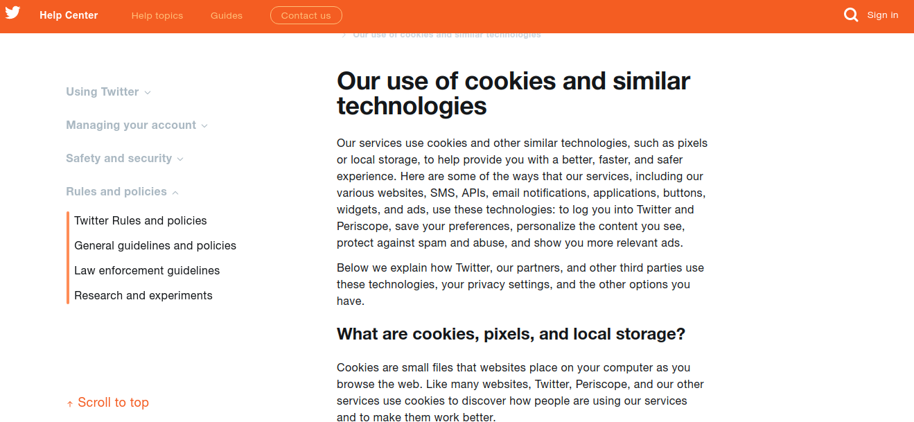 Cookies Policy Legal Page