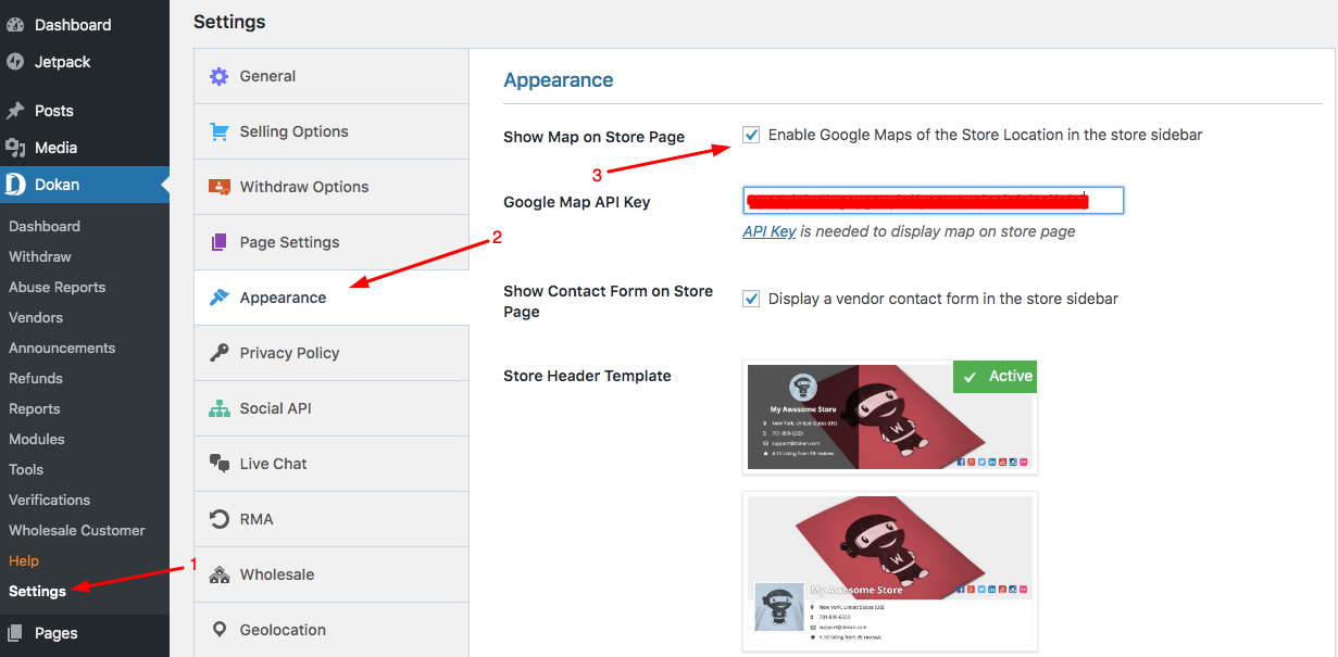 Google Maps Dokan Docs