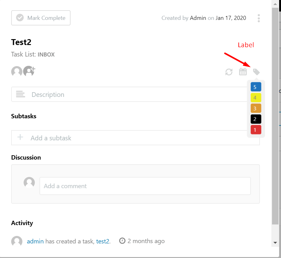 task list- task labeling