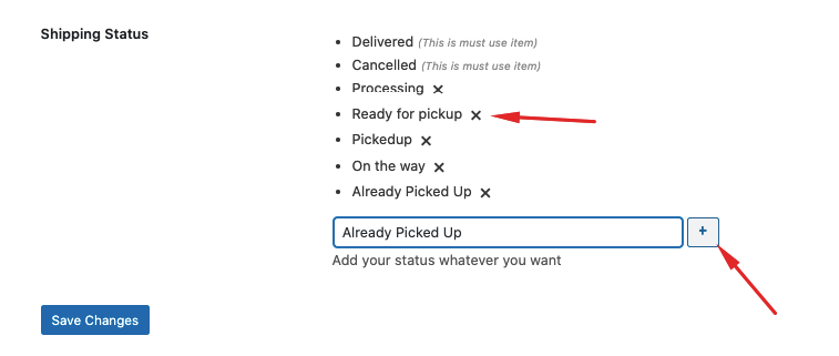 Shipping Statuses edit