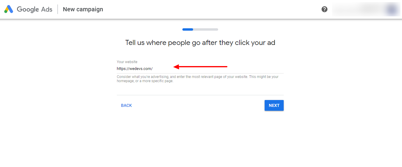 set your website url