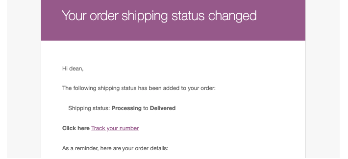 process changed emails Dokan shipping status