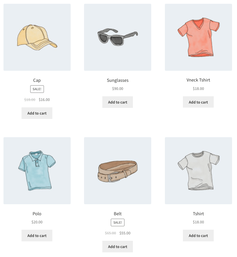 WooCommerce products