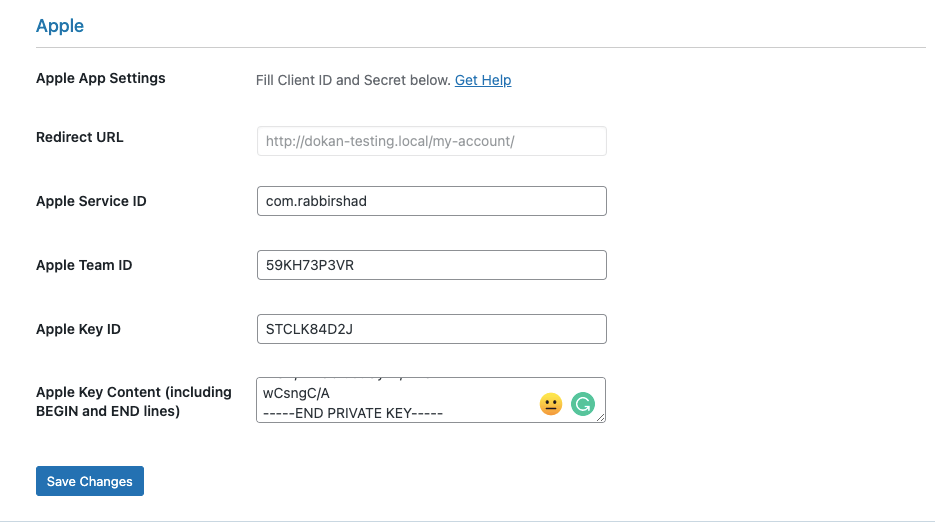 add credentials