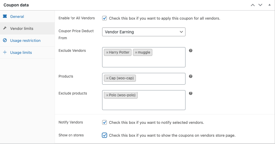 exclude vendors