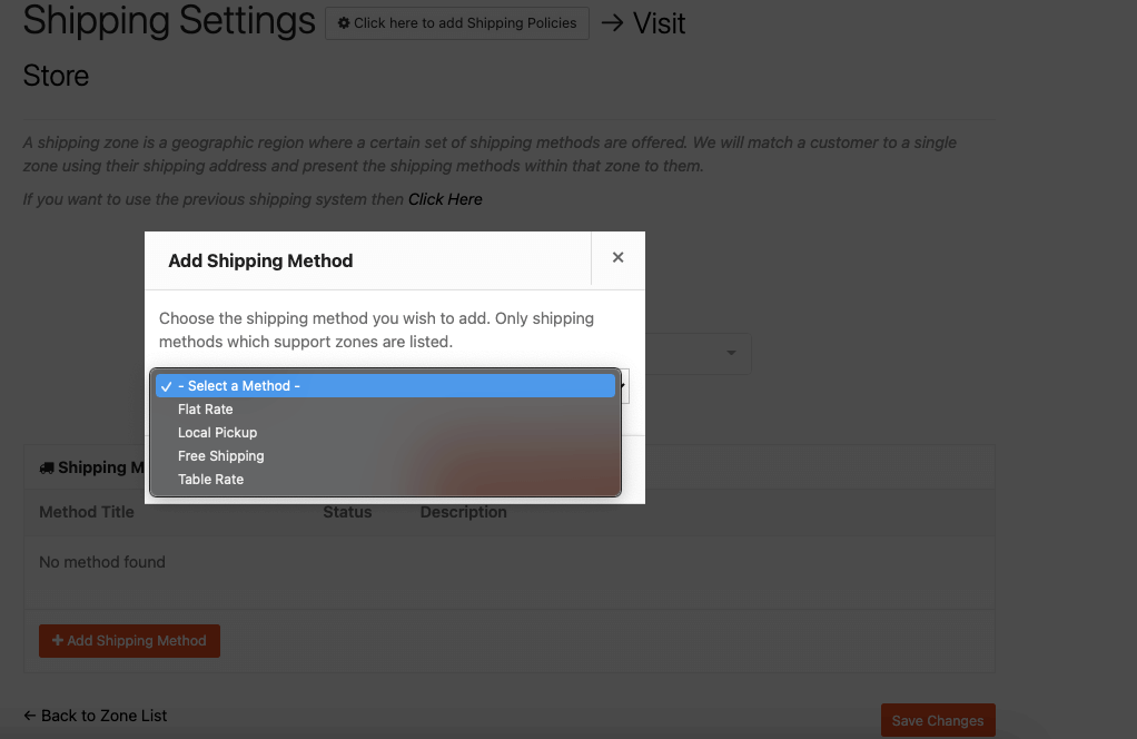 Choose table rate shipping_vendor