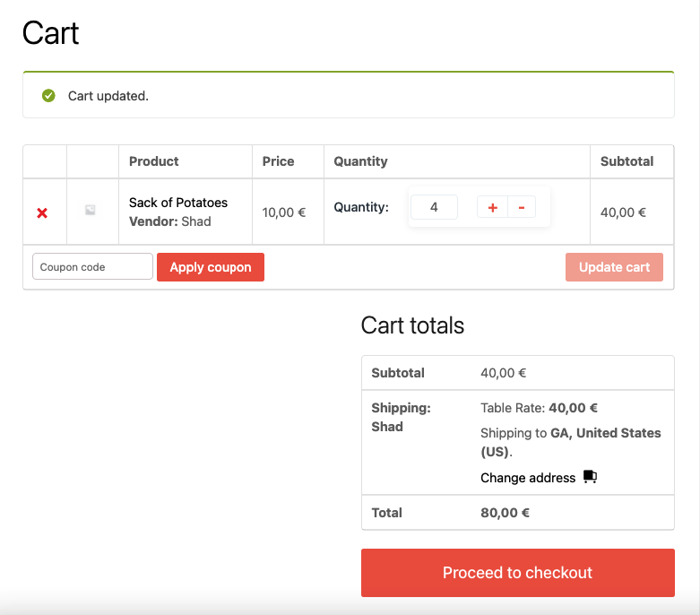 subtotal of per line item