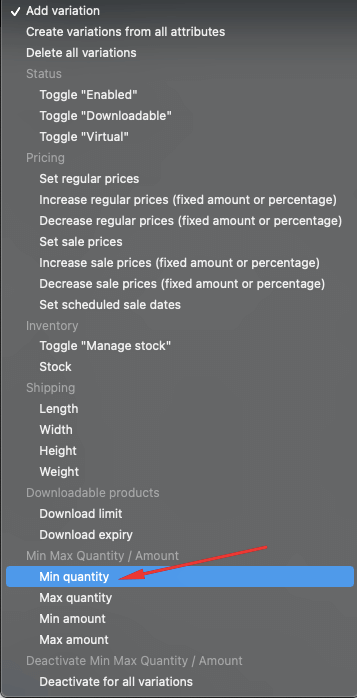 min amount