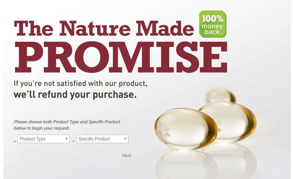 Nature Made improves customer experience with 100% money back guarantee