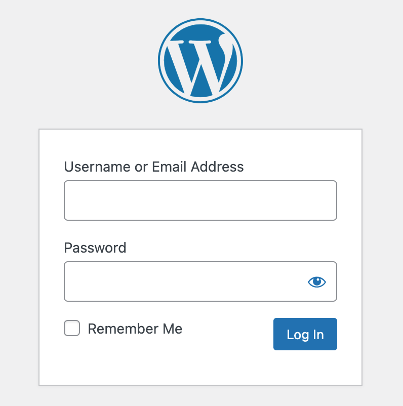 A screenshot to wordpress login panel