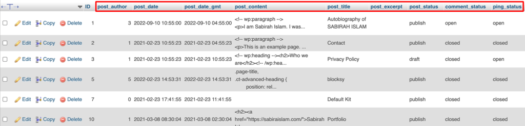 An illustration to see post data from the database