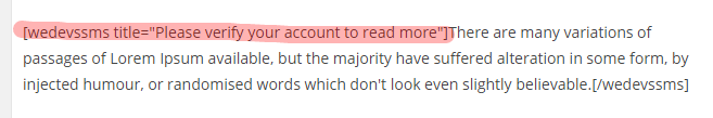 Custom text for hidden content